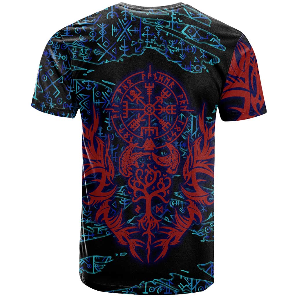 Odin Raven Viking T-Shirt with Valknut and Runes Norse Mythology and Magic Tribute Graphic Tee