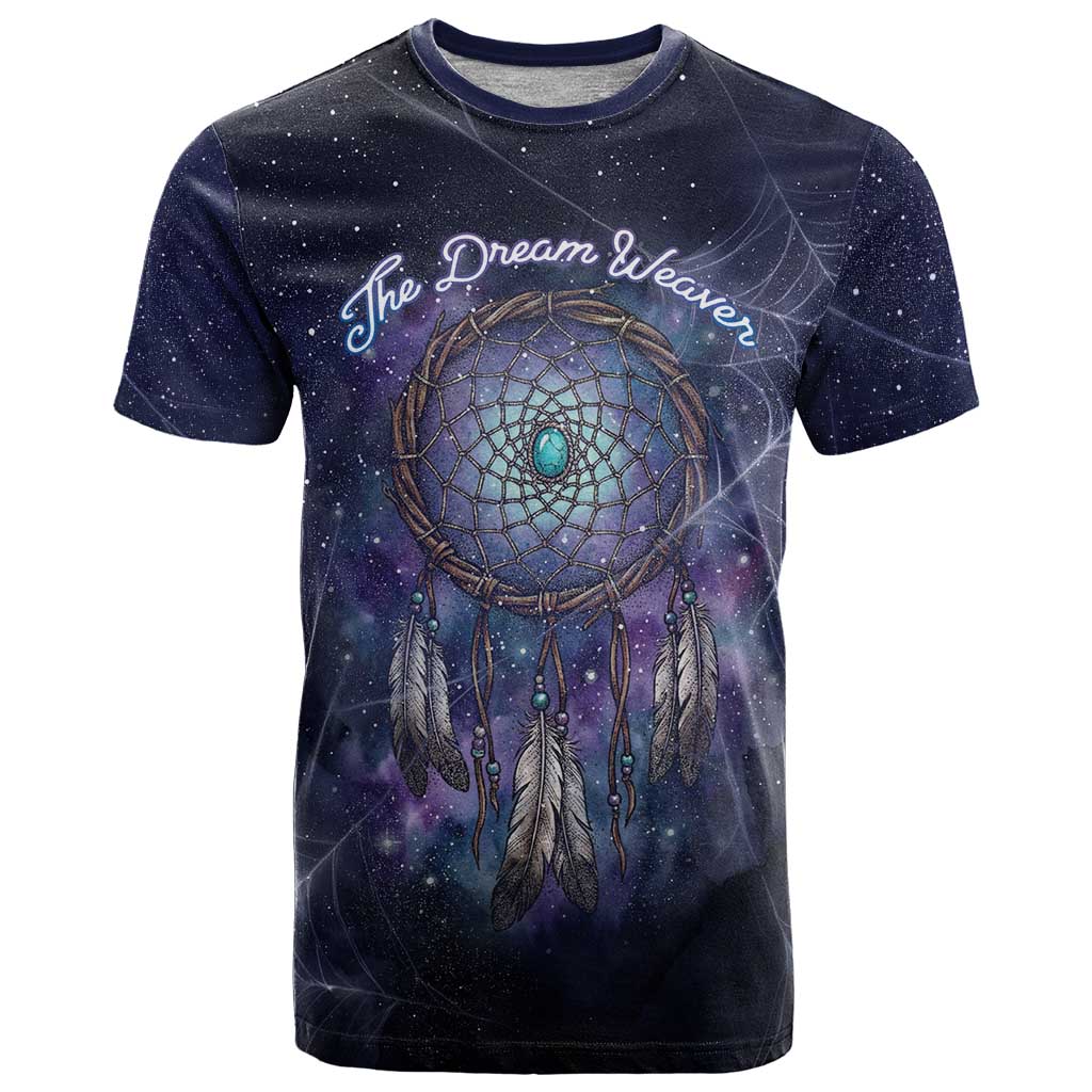 Dreamcatcher Native American T-Shirt Feathers and Starry Night Sky The Dream Weaver Theme Graphic Tee