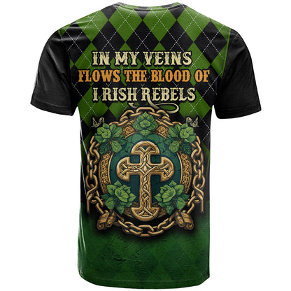 In My Veins Flows The Blood Of Irish Rebels T-Shirt Graphic Tee