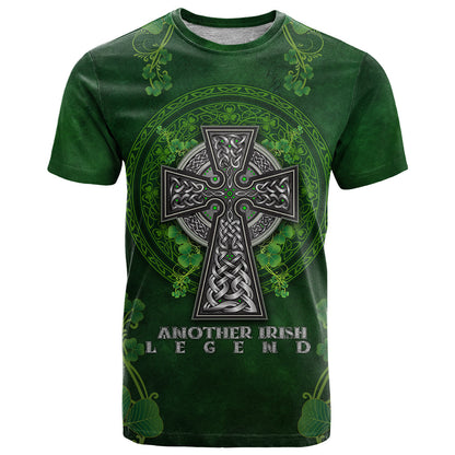 Irish Cross Mix With Shamrock Floral T-Shirt Graphic Tee