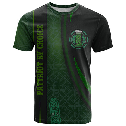 Beer Cup Pattern And Celtic Circle Green T-Shirt Graphic Tee