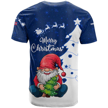 Norway Christmas T-Shirt with Nordic Gnome Santa White Tree and Snowflake Graphic Tee