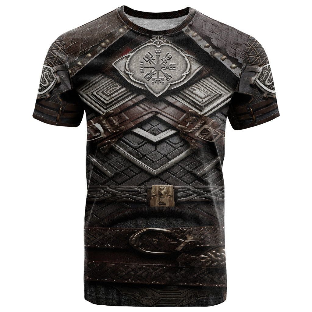 Viking Warrior Armor T-Shirt Fenrir Wolf Symbol Graphic Tee