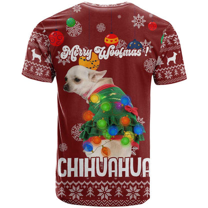 Chihuahua Dog Attitude Christmas T-Shirt Xmas Holiday Patterns Graphic Tee