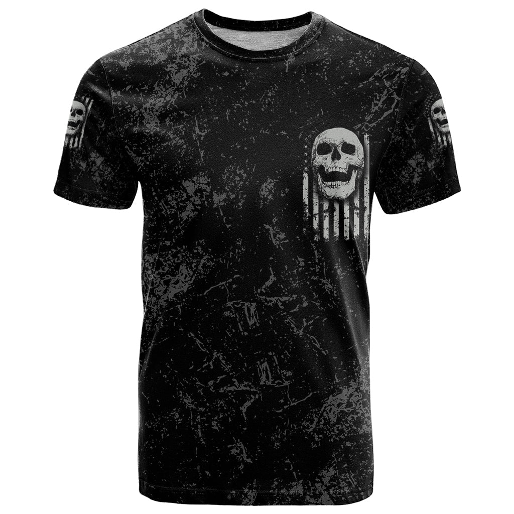 IDGAF Flag Skull T-Shirt Graphic Tee