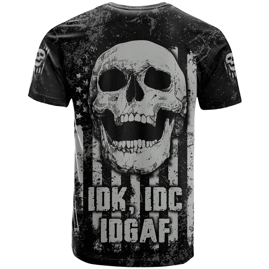 IDGAF Flag Skull T-Shirt Graphic Tee