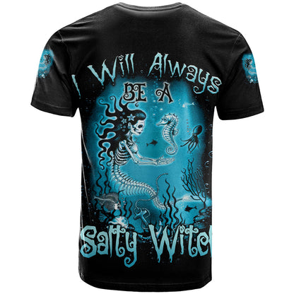 Salty Witch Mermaid Halloween T-Shirt Graphic Tee