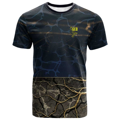 Geb T-Shirt Ancient Egyptian Cracked Earth and Wheat Illustration Egyptian Earth God Graphic Tee