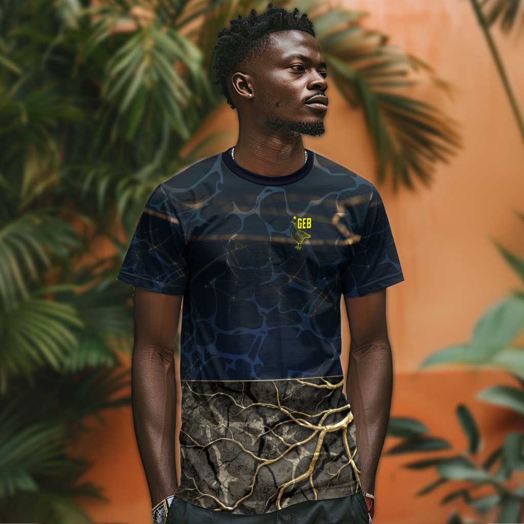 Geb T-Shirt Ancient Egyptian Cracked Earth and Wheat Illustration Egyptian Earth God Graphic Tee