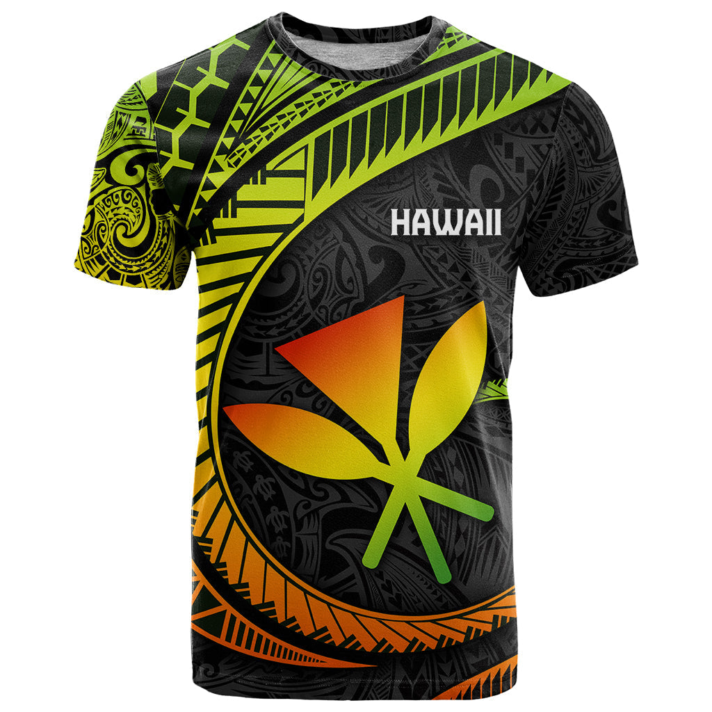 Hawaii Kanaka Maoli T-Shirt Polynesian Tornado Infusion Gradient Graphic Tee