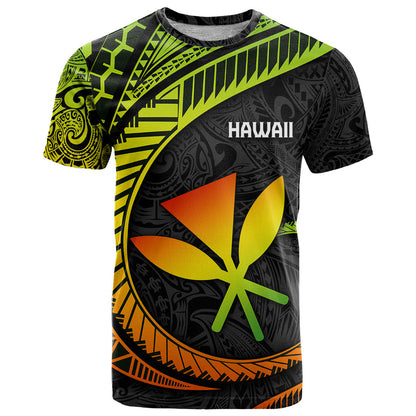Hawaii Kanaka Maoli T-Shirt Polynesian Tornado Infusion Gradient Graphic Tee