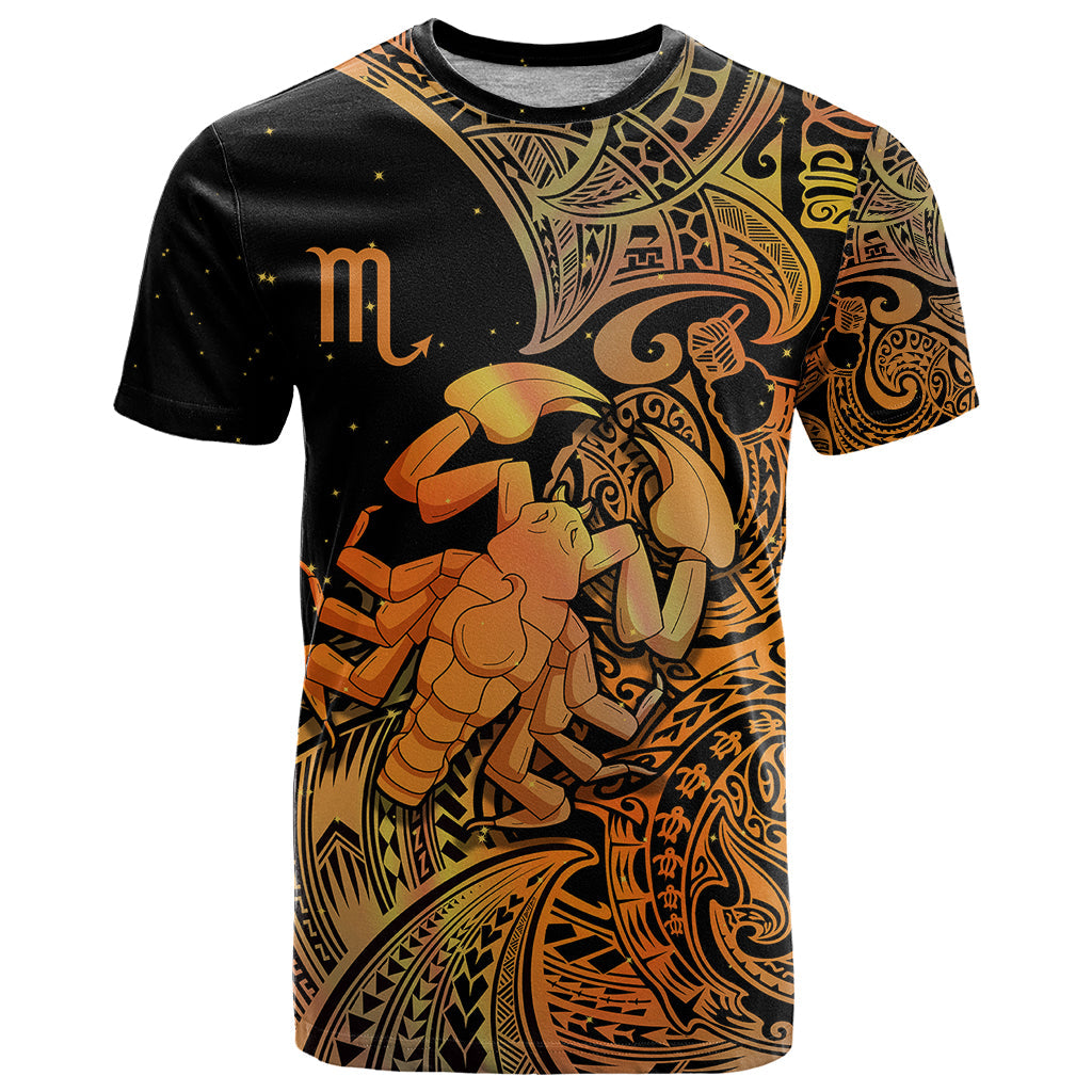 Zodiac Scorpio T-Shirt Polynesian in Orange Graphic Tee