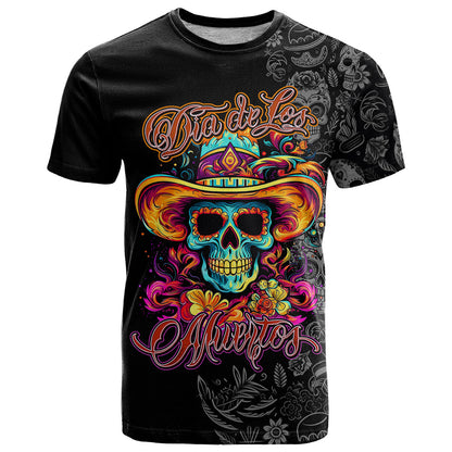 Day Of The Dead Sugar Skull T-Shirt Dia De Los Murtos Graphic Tee