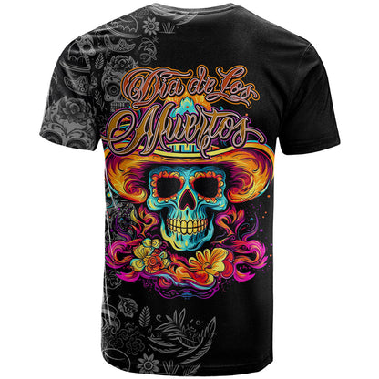 Day Of The Dead Sugar Skull T-Shirt Dia De Los Murtos Graphic Tee