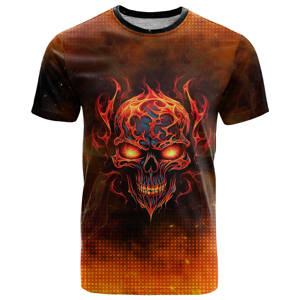 Fire Skull T-Shirt Of Course I'm Going To Hell I'm Just Here To Pick You Up Graphic Tee