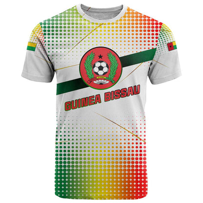 Guinea Bissau T-Shirt with White Green Red Gradient Design Graphic Tee