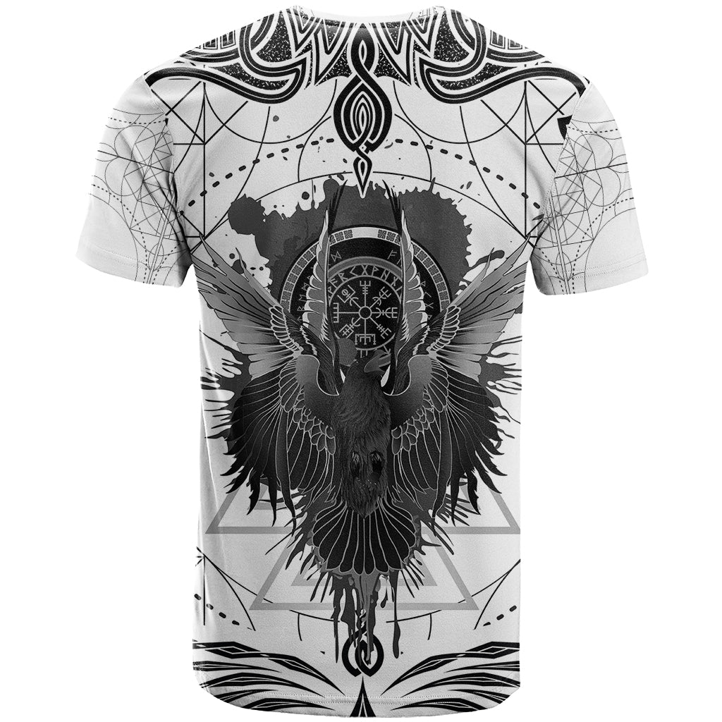 Mystic Valknut and Viking Circle T-Shirt with Twin Raven Accents Graphic Tee