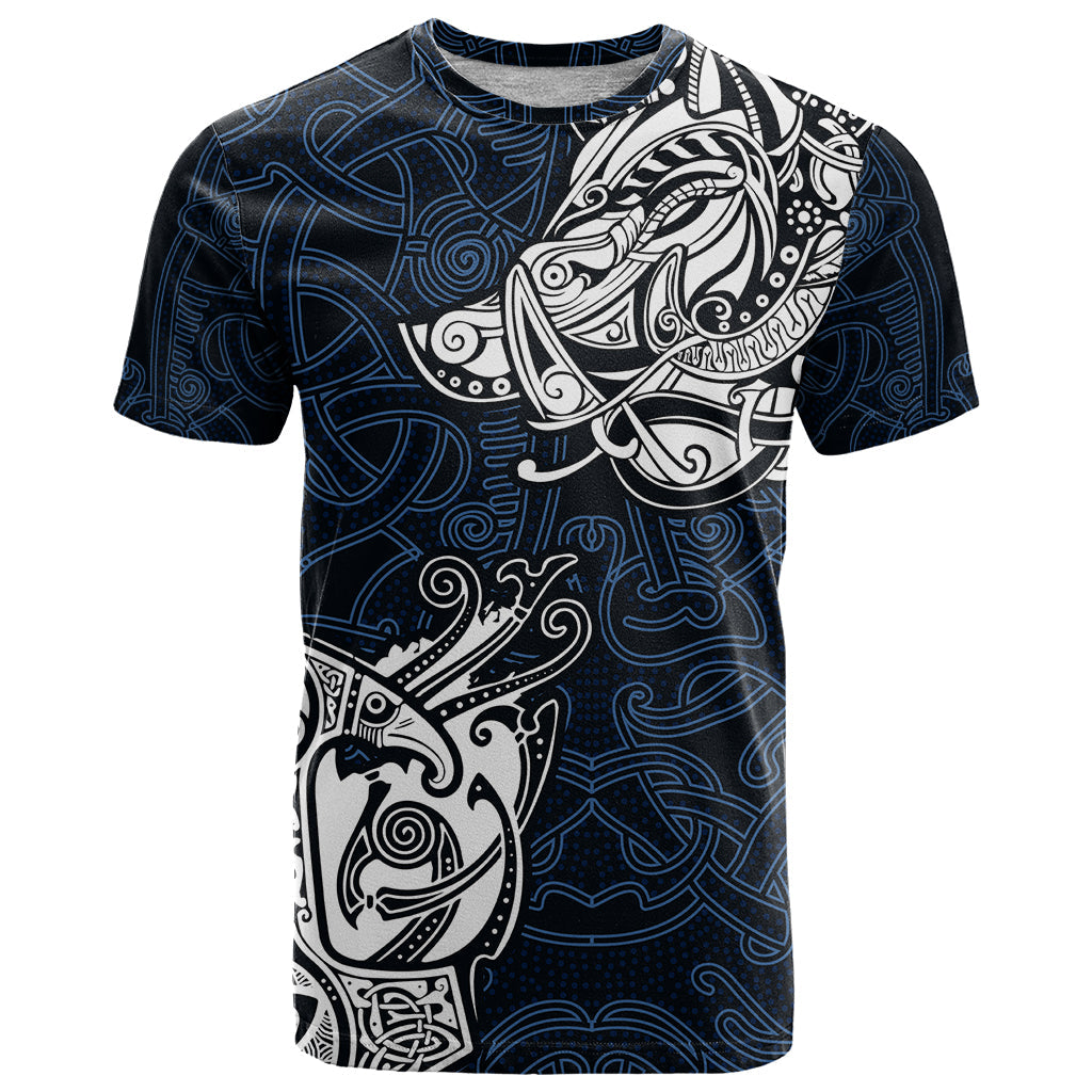 Viking T-Shirt Legendary Viking Boar and Intricate Norse Patterns Graphic Tee