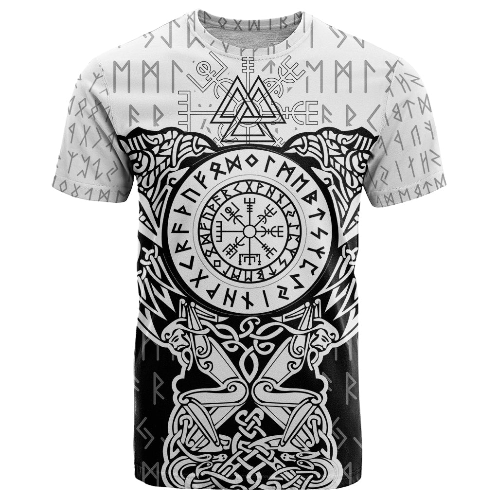 Viking Tattoo T-Shirt Hugin And Munin Asgardian Ravens Grunge Art Graphic Tee