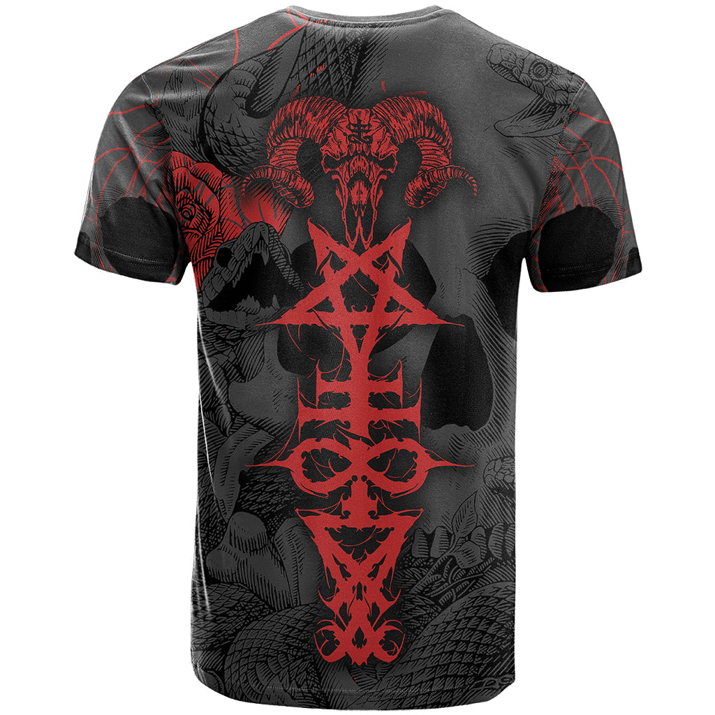 Skull Horror - Satan Symbol Grunge T-Shirt Graphic Tee