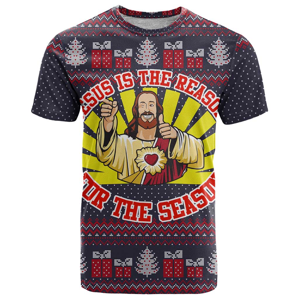 Jesus Is The Reason For The Season Christmas T-Shirt Funny Xmas Holiday Patterns Graphic Tee