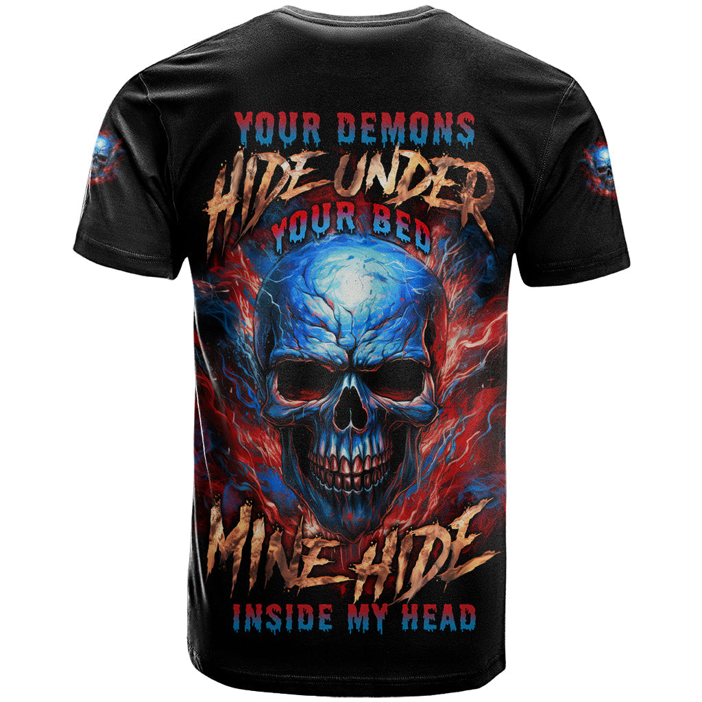 Your Demons Hide Under Your Bed Skull T-Shirt Graphic Tee