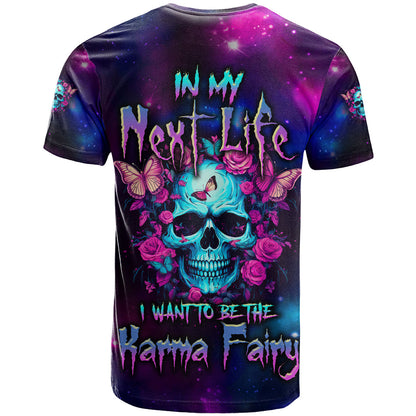 Karma Fairy Skull Galaxy T-Shirt Graphic Tee