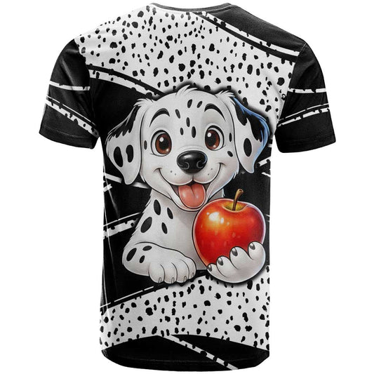 101 Days of School Dalmatian T-Shirt 100th Days Teacher Girl Boy - Spotted Mono Spiral Graphic Tee