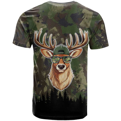 Deer 100 Days of School T-Shirt Camo Deer Adventure Forest Graphic Tee