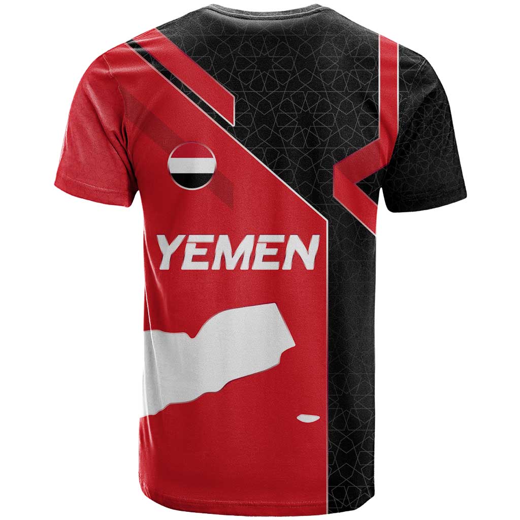 Yemen Eagle Emblem T-Shirt with National Flag and Map Design Graphic Tee