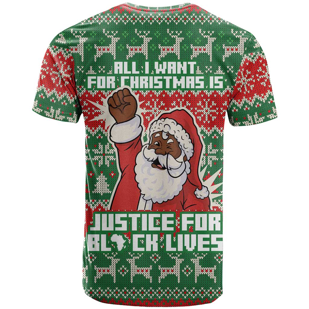 Justice For Black Lives Christmas T-Shirt Funny Xmas Holiday Patterns Graphic Tee