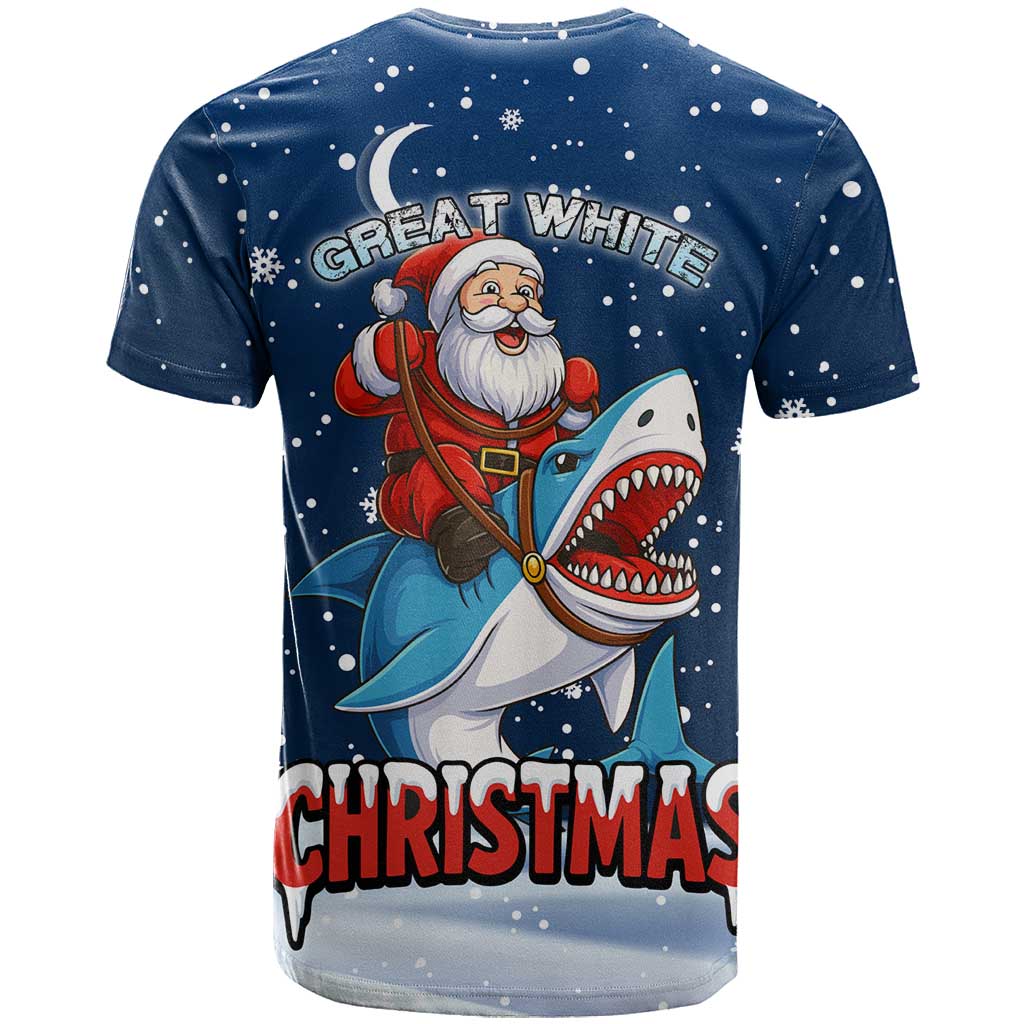 Great White Christmas Shark Christmas T-Shirt Funny Xmas Holiday Patterns Graphic Tee