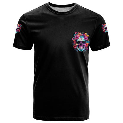 I'm Not A B I'm Just Honest Skull Roses Colorful T-Shirt Graphic Tee
