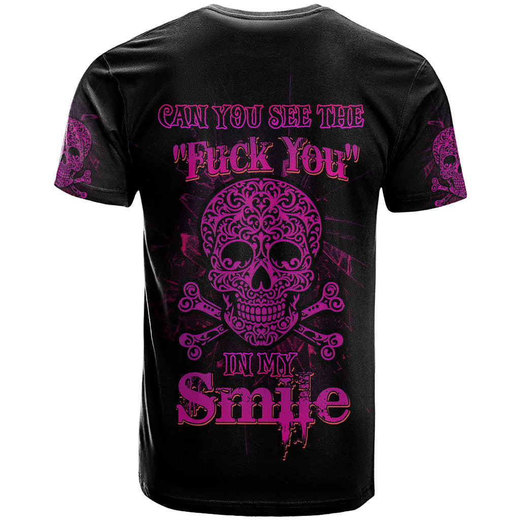 Can You See The F You Skull Rose T-Shirt Graphic Tee