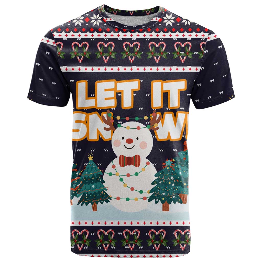 Let It Snow Christmas T-Shirt Funny Xmas Holiday Patterns Graphic Tee