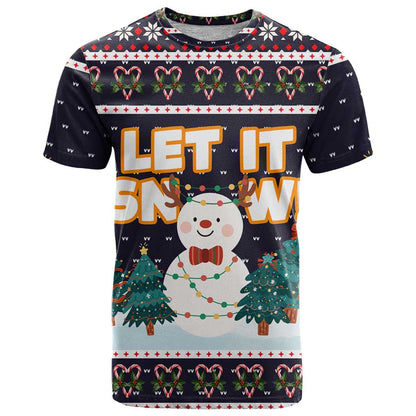 Let It Snow Christmas T-Shirt Funny Xmas Holiday Patterns Graphic Tee