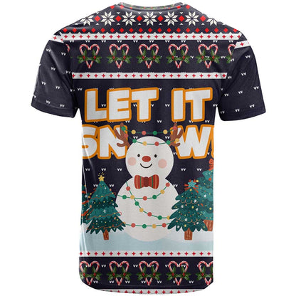 Let It Snow Christmas T-Shirt Funny Xmas Holiday Patterns Graphic Tee