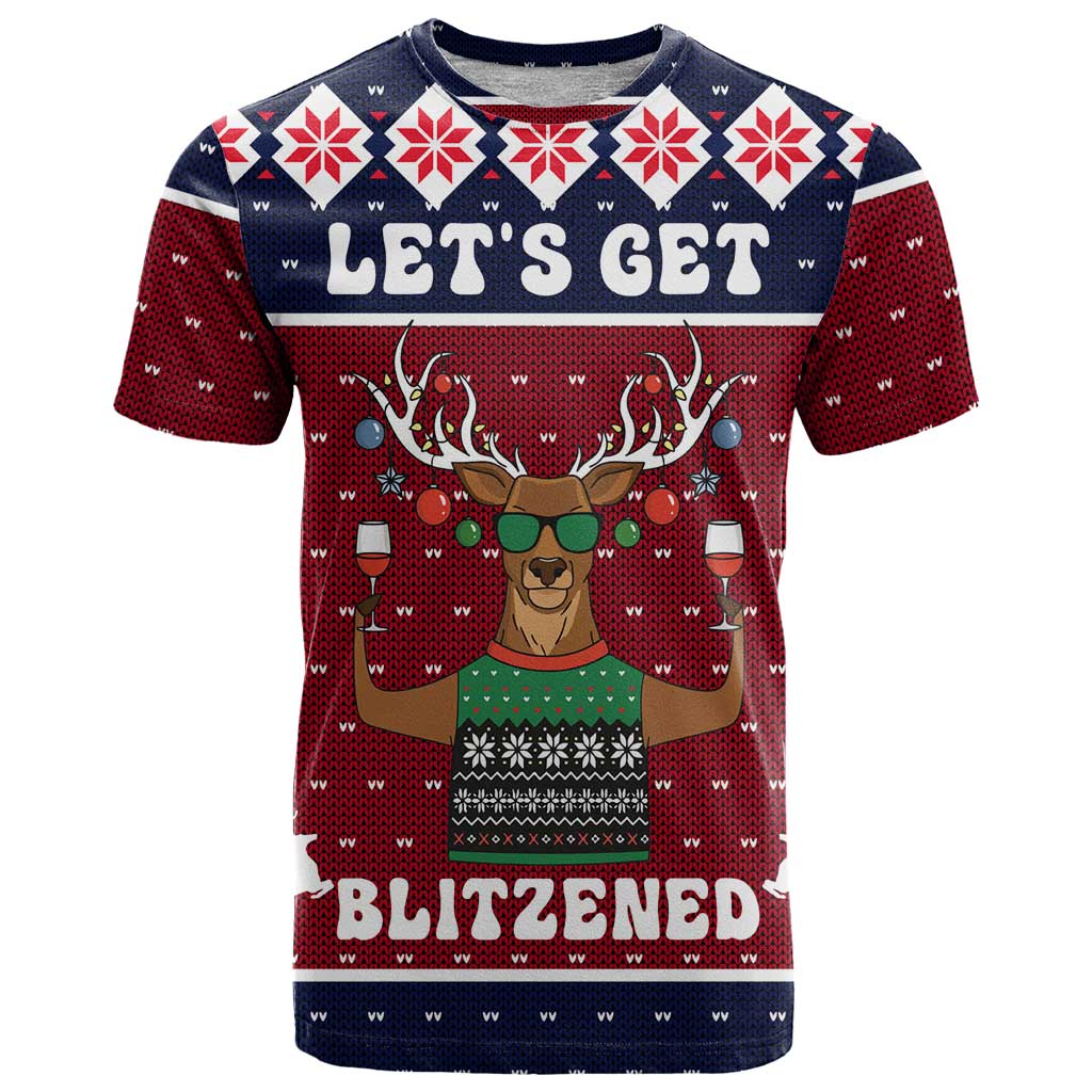 Lets Get Slouchy Christmas T-Shirt Funny Xmas Holiday Patterns Graphic Tee