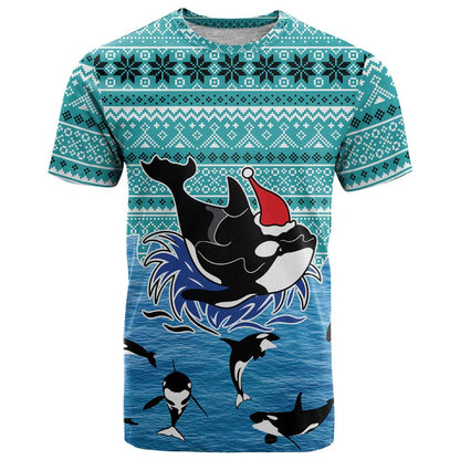 Love Oracle Whale Christmas T-Shirt Xmas Holiday Patterns Graphic Tee
