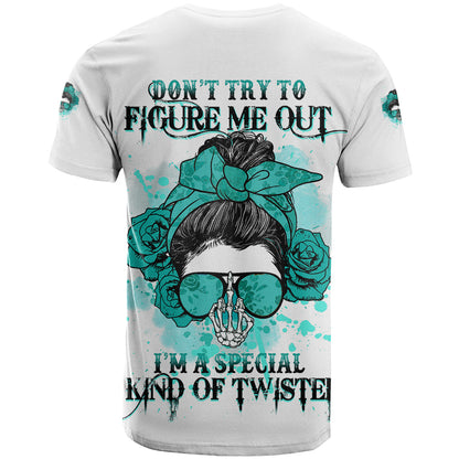 Don't Try To Figure Me Out Messy Bun T-Shirt Graphic Tee