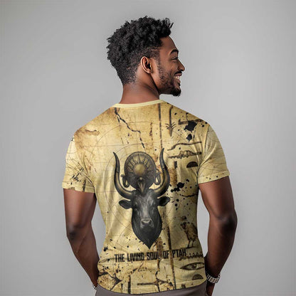 Apis T-Shirt Ancient Egyptian Papyrus Map, Egyptian Crown Bull Illustration Graphic Tee