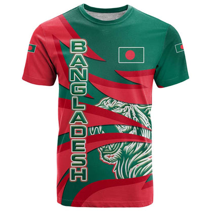 Bangladesh T-Shirt with Tiger Bengal Design and National Emblem Motif Graphic Tee