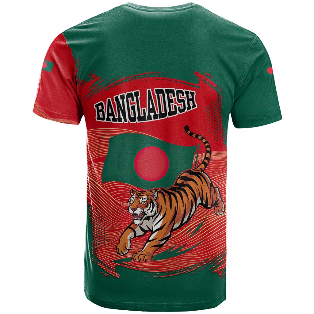 Bangladesh Flag T-Shirt with Royal Bengal Tiger Design Graphic Tee