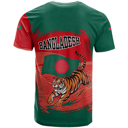 Bangladesh Flag T-Shirt with Royal Bengal Tiger Design Graphic Tee