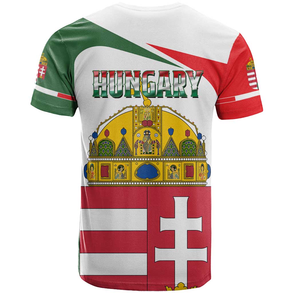 Hungary T-Shirt with Budapest Heart Illustration Design and Crown Emblem Graphic Tee