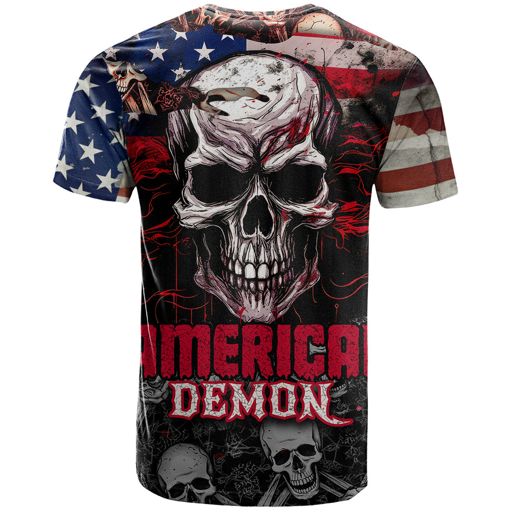 Skull T-Shirt American Demon Graphic Tee