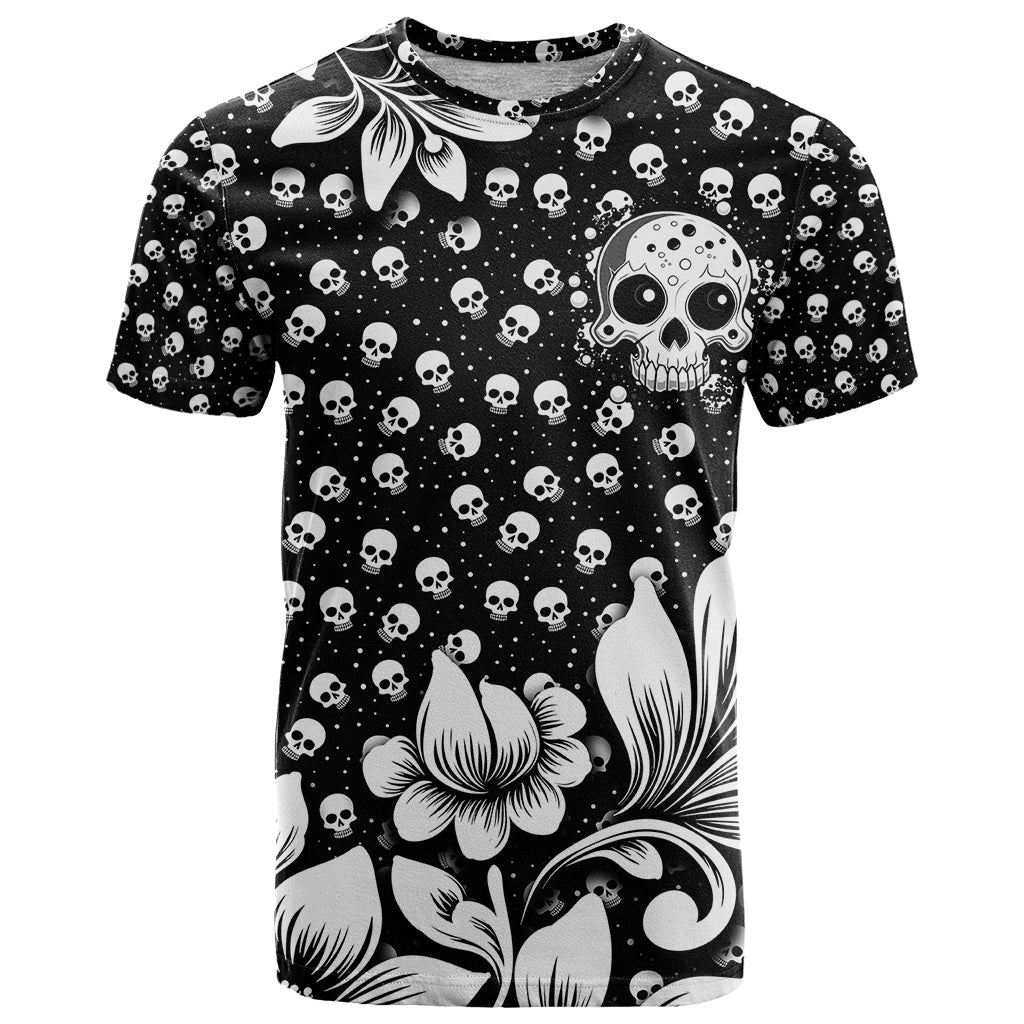 Skull T-Shirt Cute Skull Fun and Floral Graphic Tee