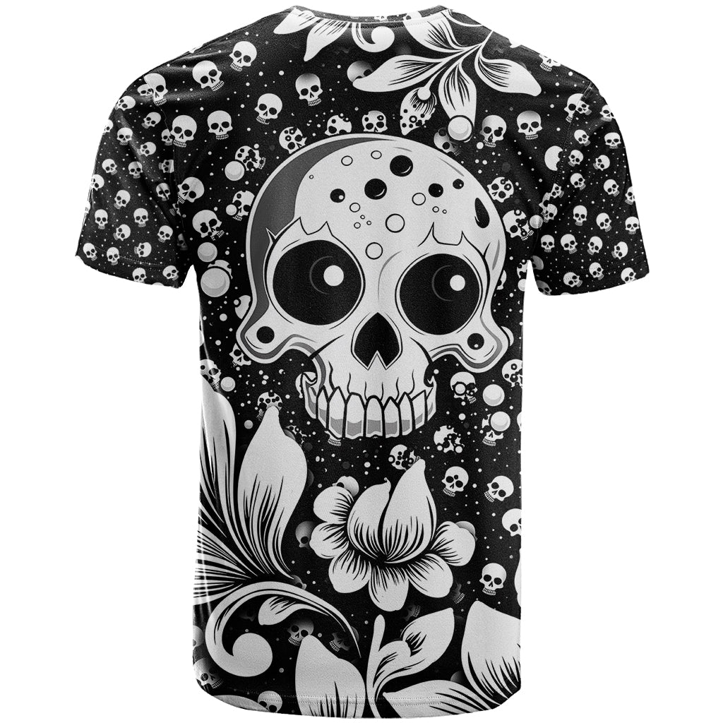 Skull T-Shirt Cute Skull Fun and Floral Graphic Tee