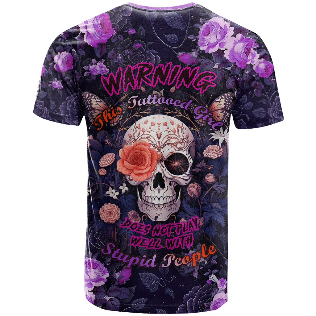 Warning This Tattooed Give Does Not Play Well With Stupid People T-Shirt Graphic Tee