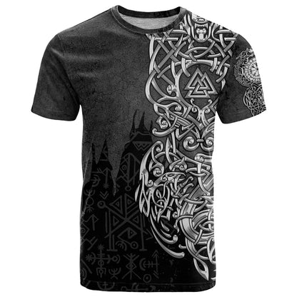Viking Skoll and Hati T-Shirt Chasing Eternity Graphic Tee
